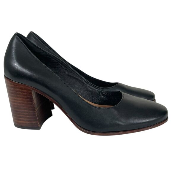 PATRICIA NASH Anita Block Heel Pumps Size 7 Leather Black Classic Work Shoes - Picture 15 of 16